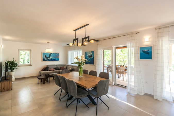 Interijer, House Andrijaši s grijanim bazenom i košarkaškim terenom, Žminj, Istra Domijanići