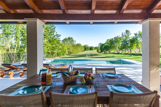 Eksterijer, House Andrijaši s grijanim bazenom i košarkaškim terenom, Žminj, Istra Domijanići
