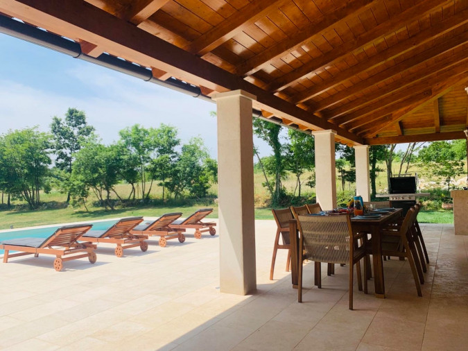 Exterior, House Andrija&scaron;i with heated pool and basketball court, Žminj, Istria, Croatia Domijanići